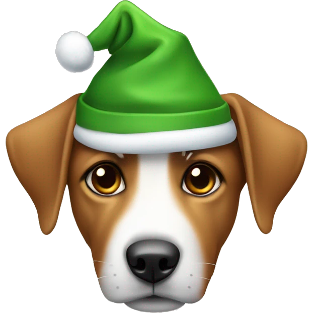 Perro con gorrito de navidad emoji