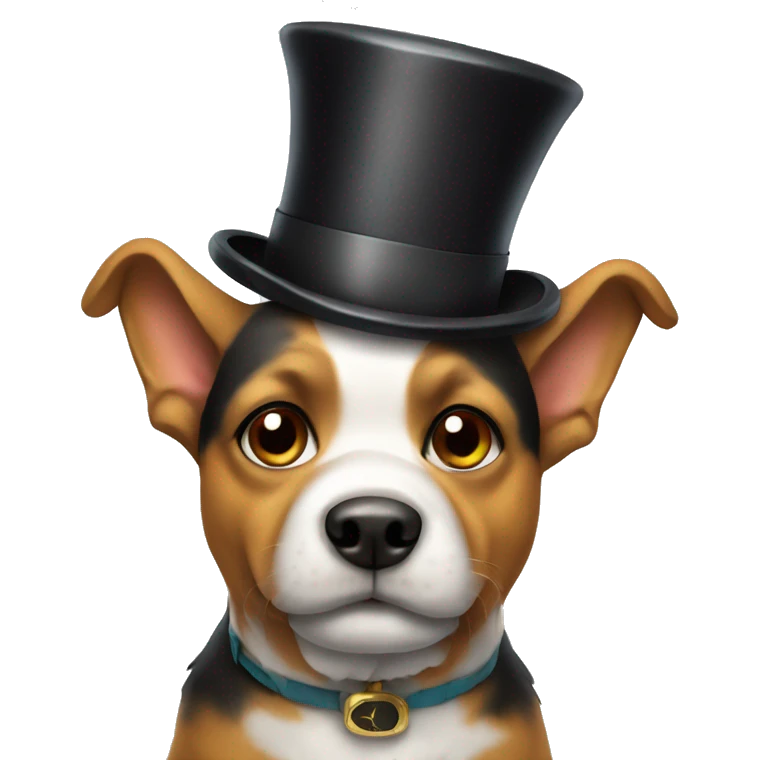 dog with tophat emoji