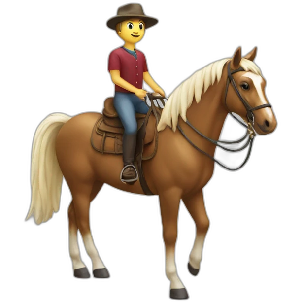 Chat sur un cheval  emoji
