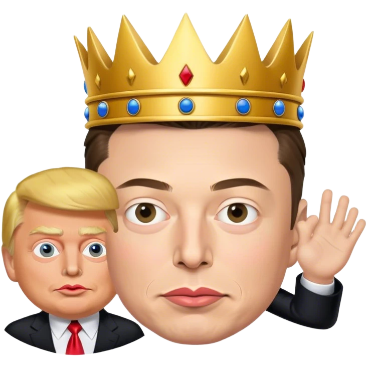 Elon musk as king and puppetmaster of Donald Trump burglars emoji