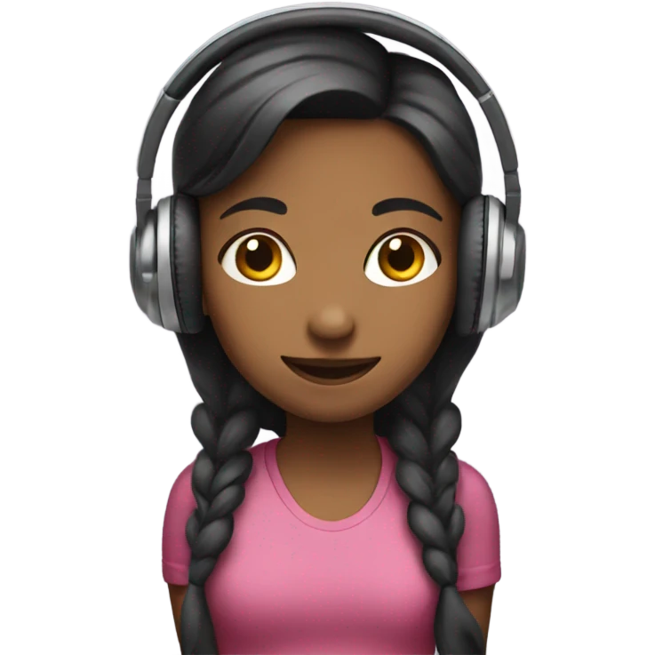 girl with headphones smirking emoji