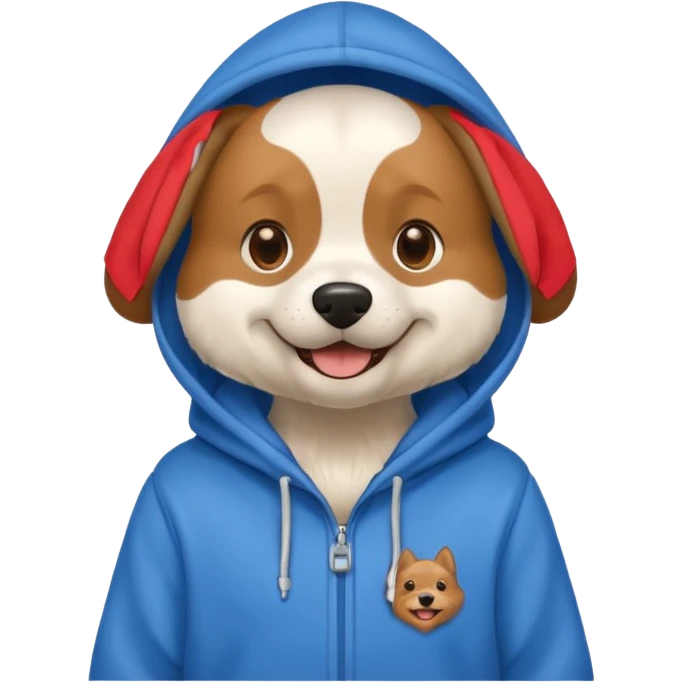 Dog wearing a hoodie emoji