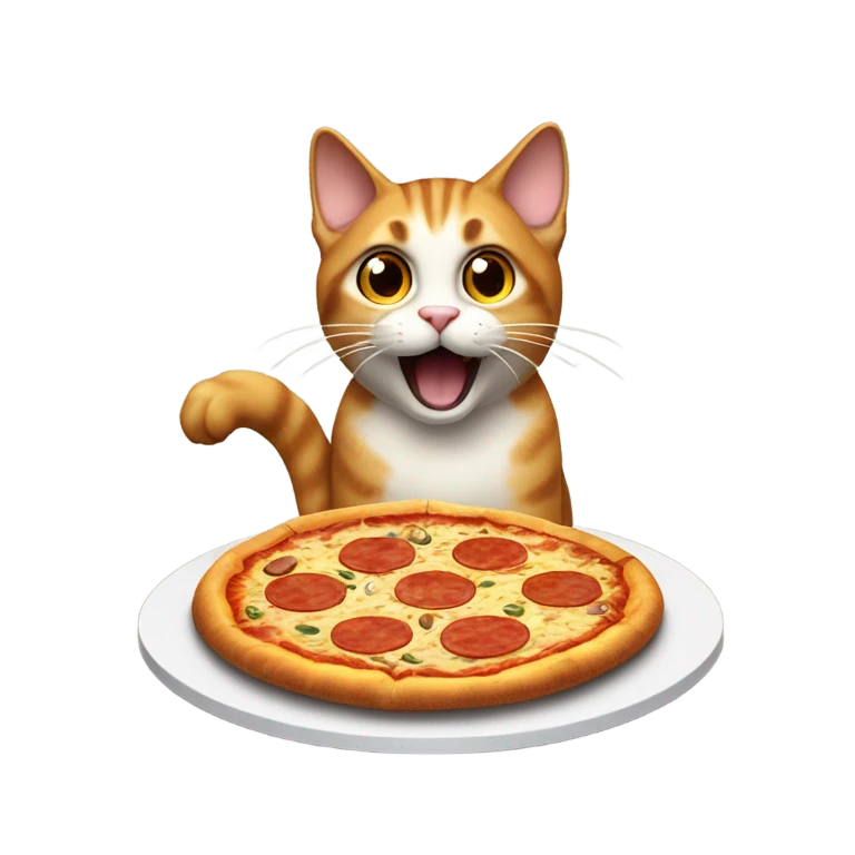 Cat eating pizza  emoji