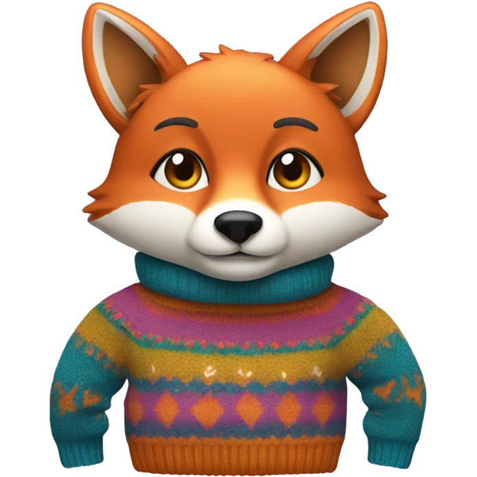fox wearing sweater emoji