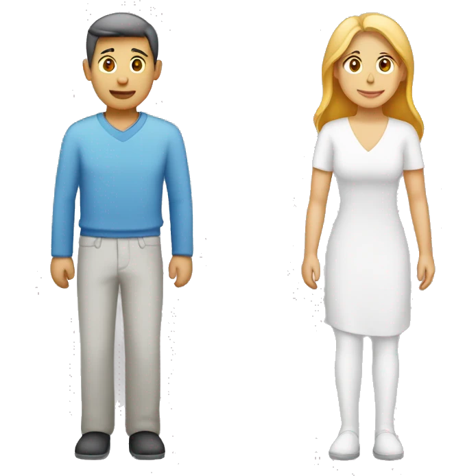 Male and female gender linked icons emoji