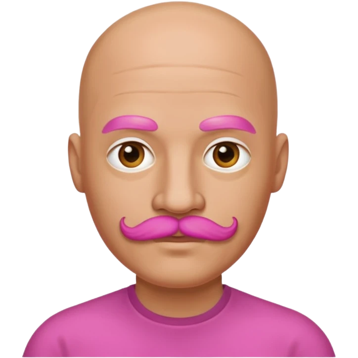 bald man with pink mustache emoji