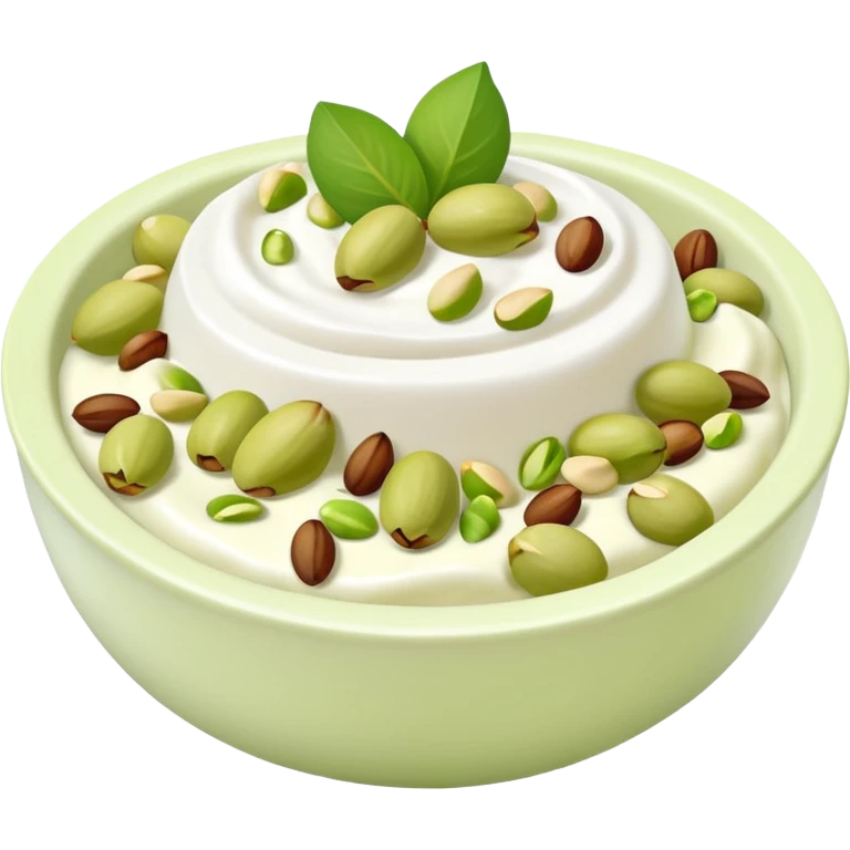 Yogurt bowl with pistachio on top emoji