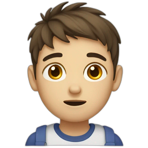 Boy with symptoms emoji