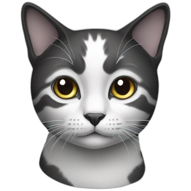 Cat black and White emoji