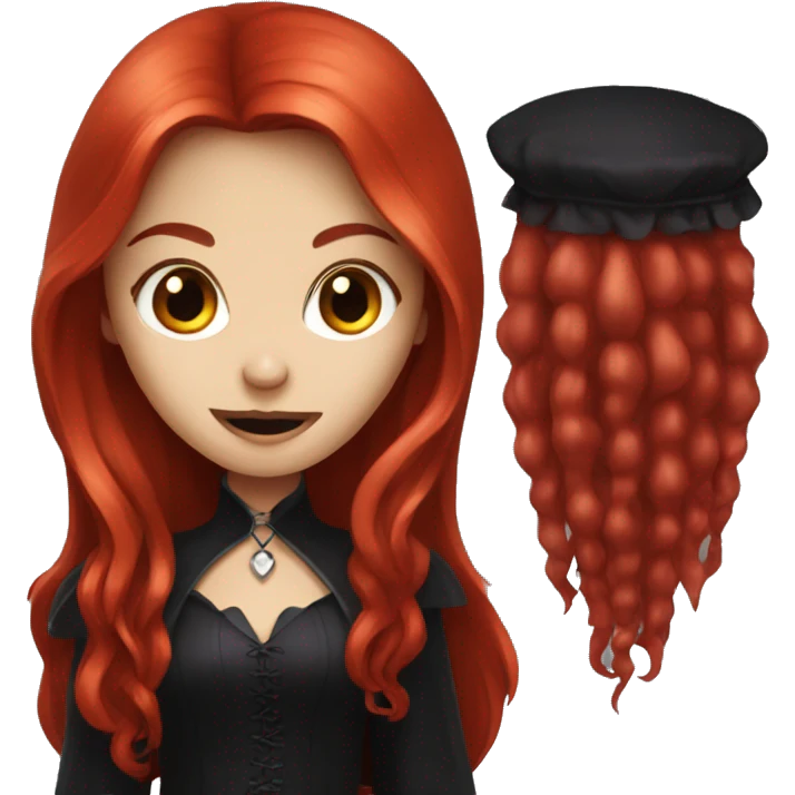Girl vampire with long red hair  emoji