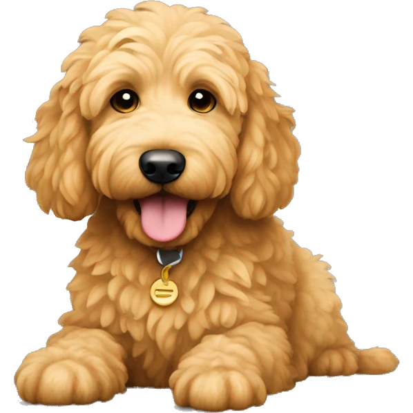 Adorable gold coloured goldendoodle  emoji