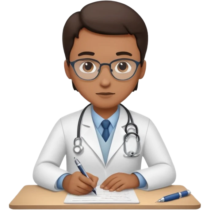 A doctor creating a protocol emoji