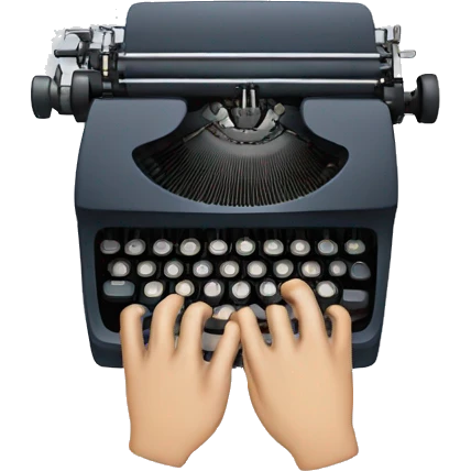 hand typing on typewriter emoji