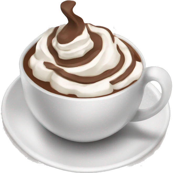 cup of a very gourmet and comforting hot chocolate with whipped cream emoji
