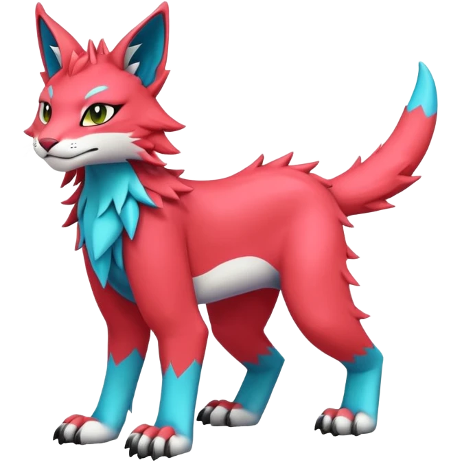 Colorful randomly-colored brightly-colored tropical kawaii edgy cute Lynx-Sergal-Vernid-Fakémon-Pokémon-creature (full body) emoji