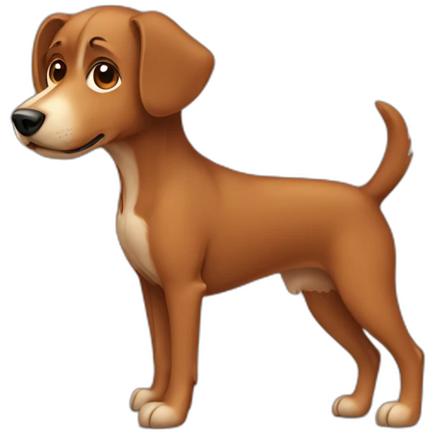 brown dog with body emoji