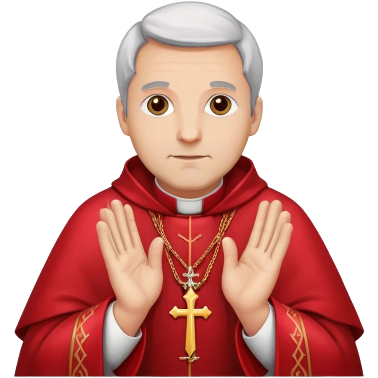 bishop in red, hands folded emoji