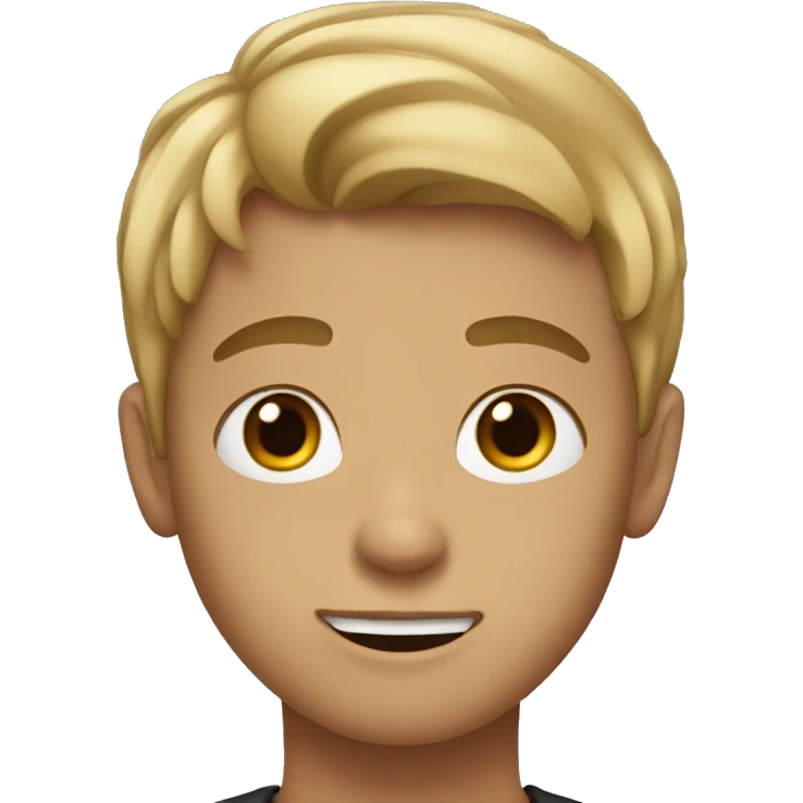 boy with dirty blonde hair and hazel eyes emoji