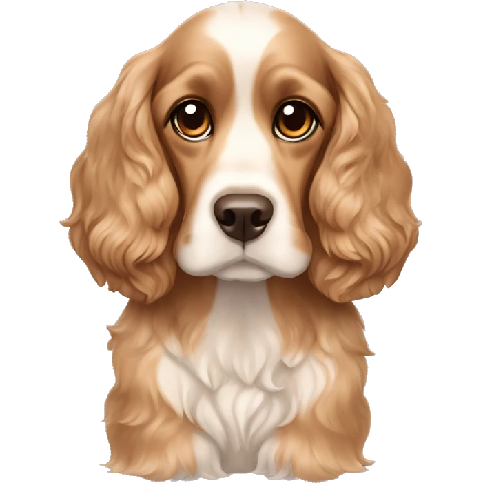perrita mestiza de cocker spaniel color café claro emoji