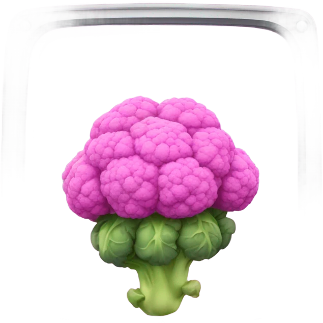 pink cauliflower looking in mirror emoji