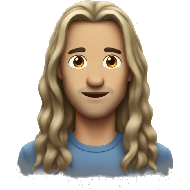 man with long hair emoji