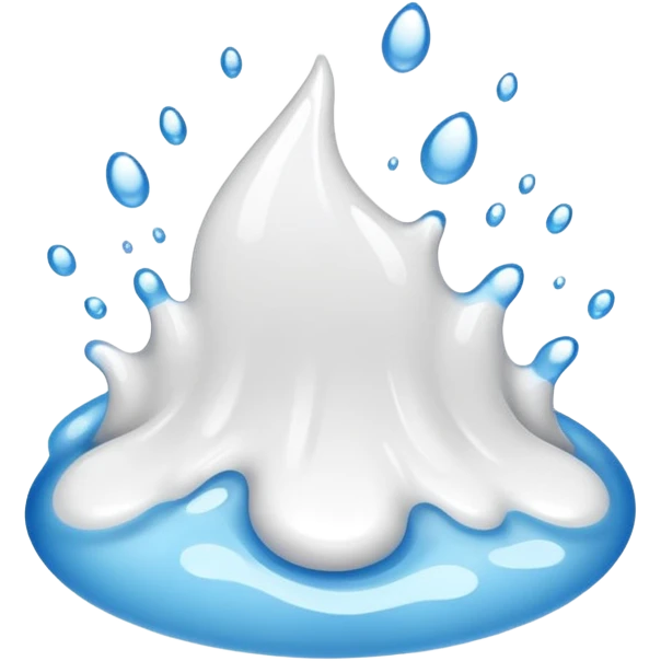 A glossy white paint splash emoji