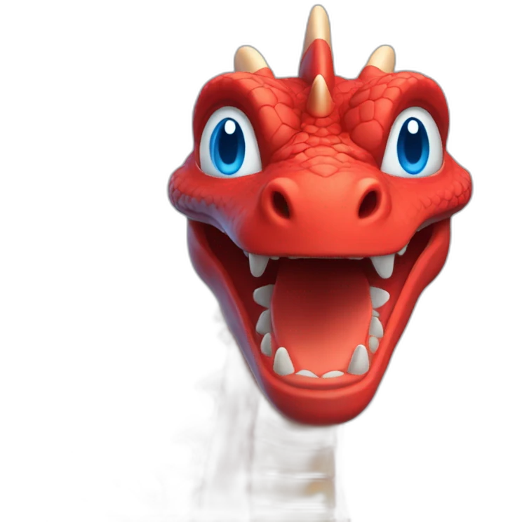 face red dragon with blue eyes emoji
