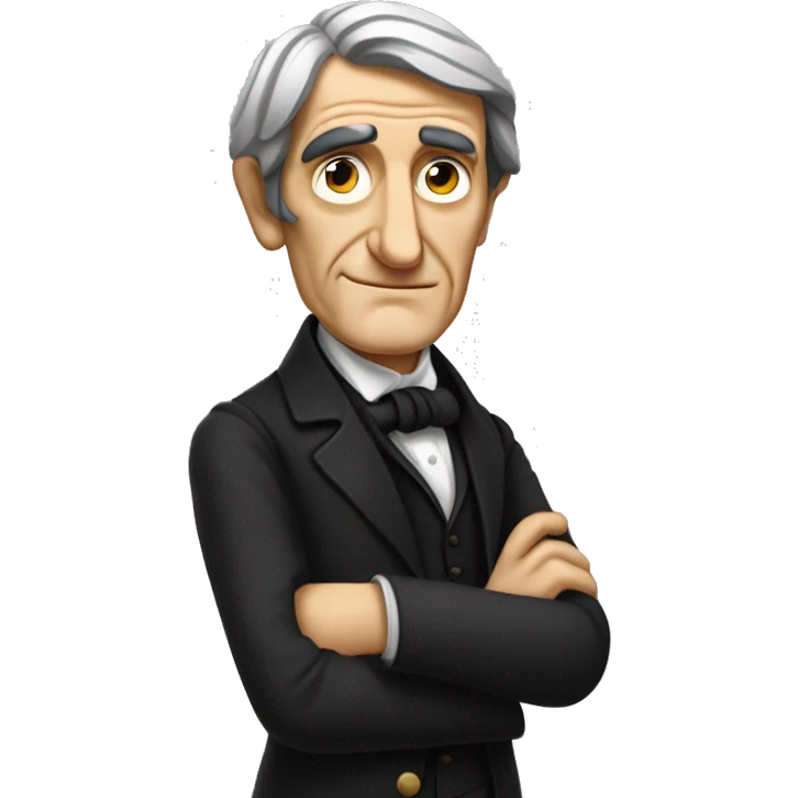 Ralph Waldo Emerson with his hand sustaining something emoji