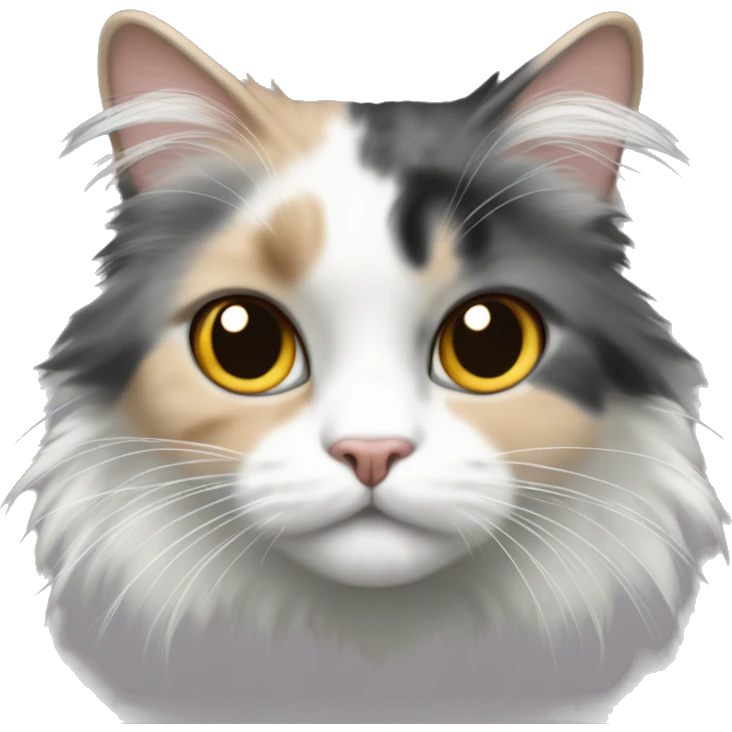 long haired dilute calico emoji