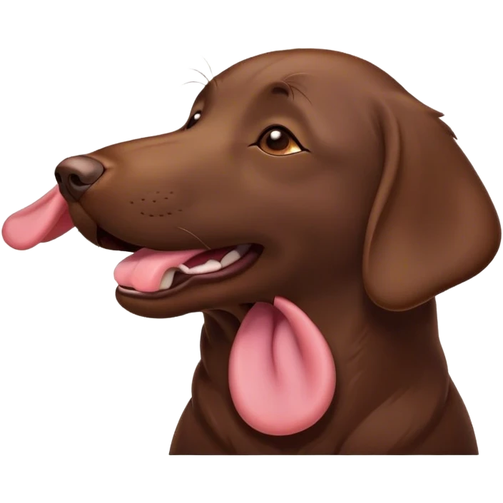 Cinematic Cute Yawning Chocolate Labrador Portrait Emoji, Head tilted slightly with a dramatic, wide-open yawn, showcasing a smooth chocolate Fur with a velvety texture, floppy ears slightly drooping, round brown eyes barely open in drowsy contentment, Simplified yet irresistibly adorable features, highly detailed, glowing with a soft, cozy glow, high shine, relaxed yet expressive, stylized with a touch of whimsy, bright and endearing, soft glowing outline, capturing the essence of a sleepy yet affectionate companion, so drowsy it feels like it could stretch out of the screen and curl up for a nap! emoji