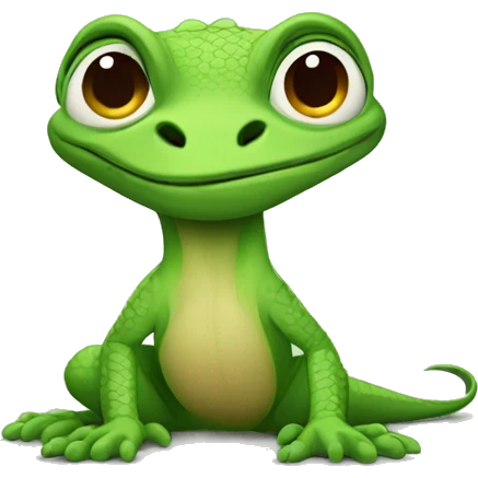 cartoon cute lizard, grumpy emoji
