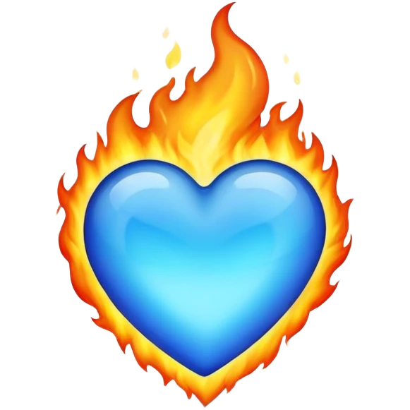 Blue heart on fire emoji