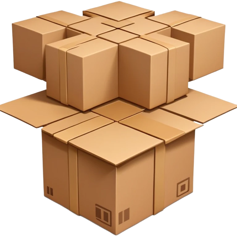 network in a circle with brown packages at intersection points emoji