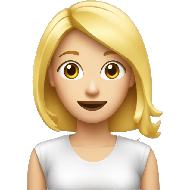 Fille blonde qui mange un steak emoji