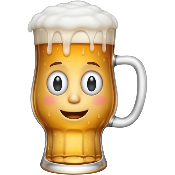 Beer glass with dizzy face emoji