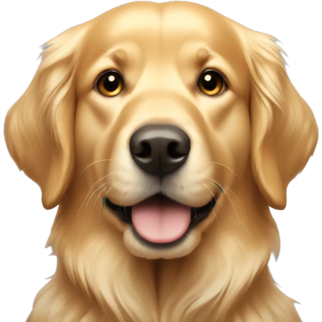 Golden retriever add halo above head emoji