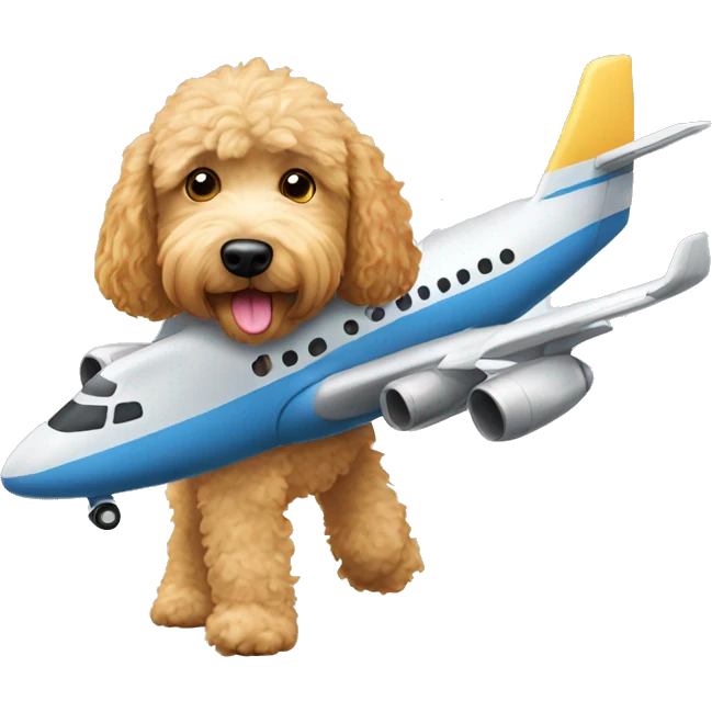 Golden doodle going on a plane  emoji