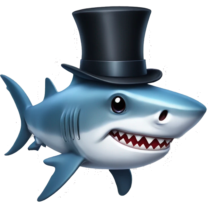 Shark with a top hat emoji