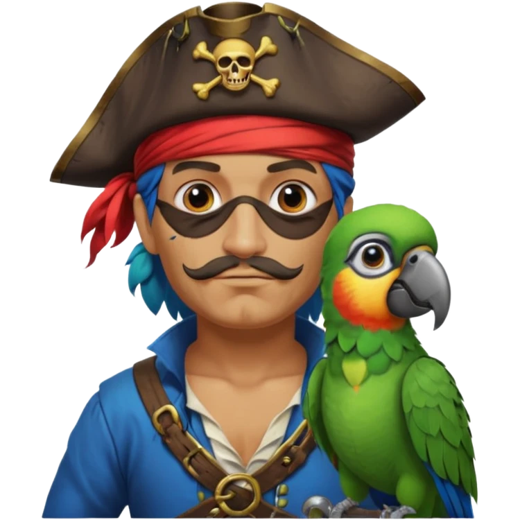 pirate and parrot emoji