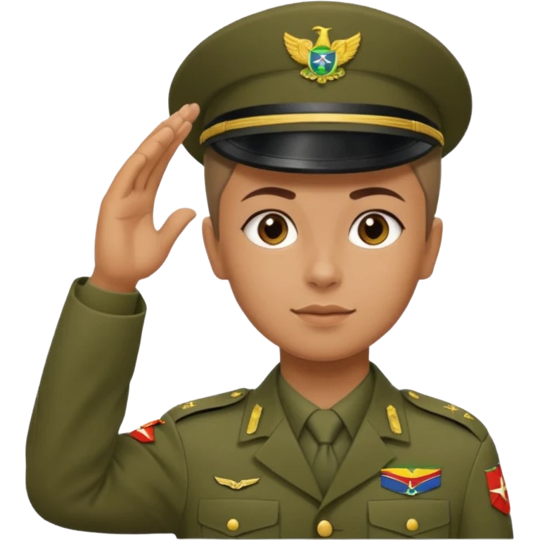 É PRA FAZER O UNIFORME DO **EXÉRCITO BRASILEIRO** NESSE SOLDADO FAZENDO CONTINÊNCIA  emoji
