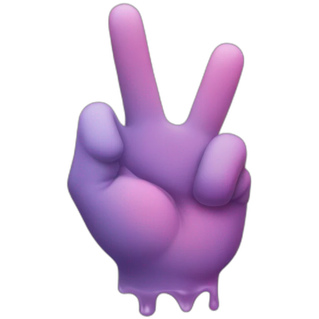melting peace sign hand down emoji