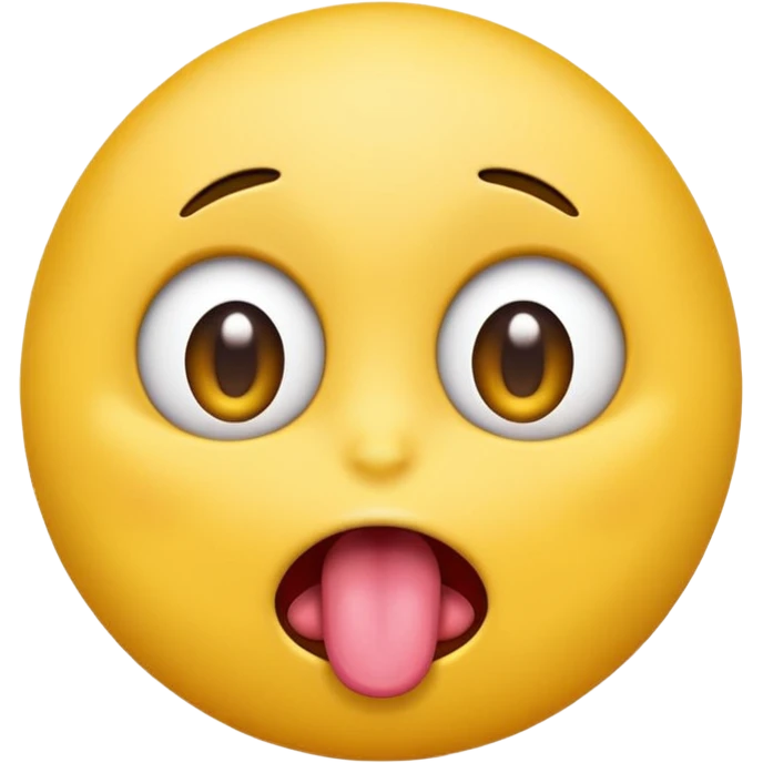 emoji with eyes looking up and tongue sticking out looking up emoji
