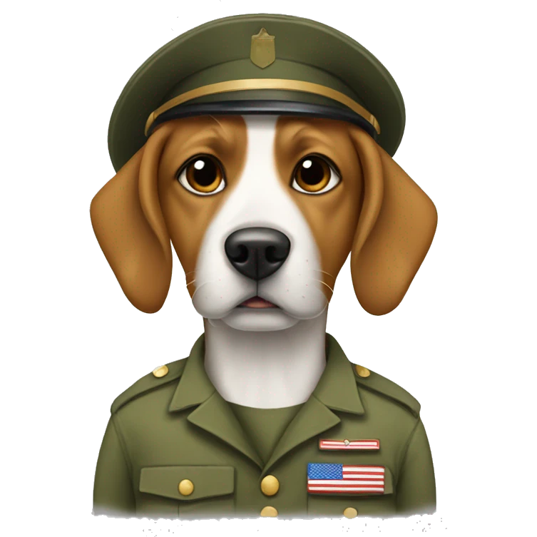 dog with the military emoji