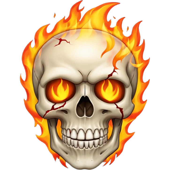 Skull on fire emoji