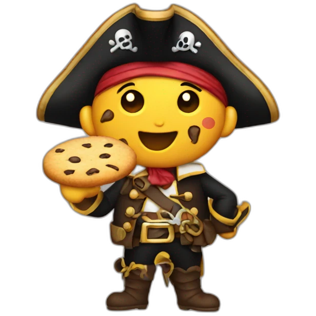 Pirate eating cookies emoji