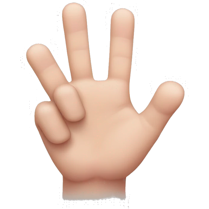 A hand emoji holding up pinky, middle, and pointer finger. The thumb and third finger are down emoji