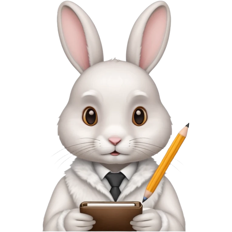 A rabbit checking time and taking notes emoji