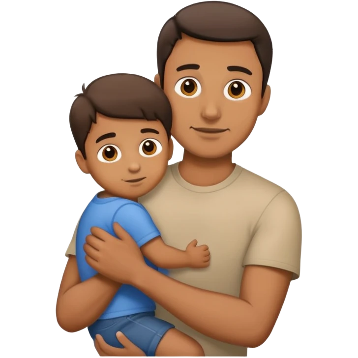 Padre cargando a su hijo emoji