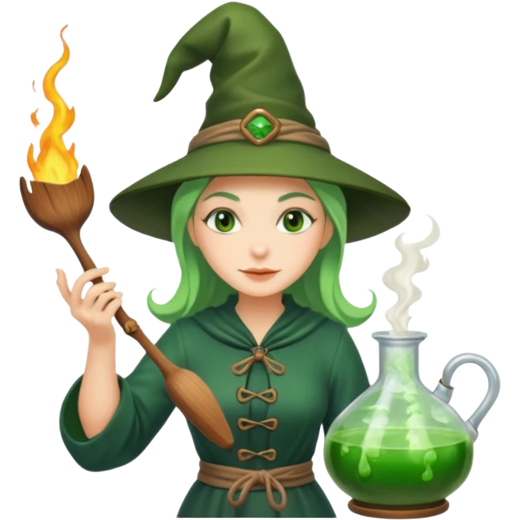 green witch cooking potion emoji