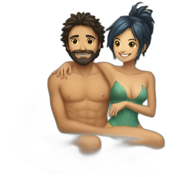 Nami and robin in bath emoji